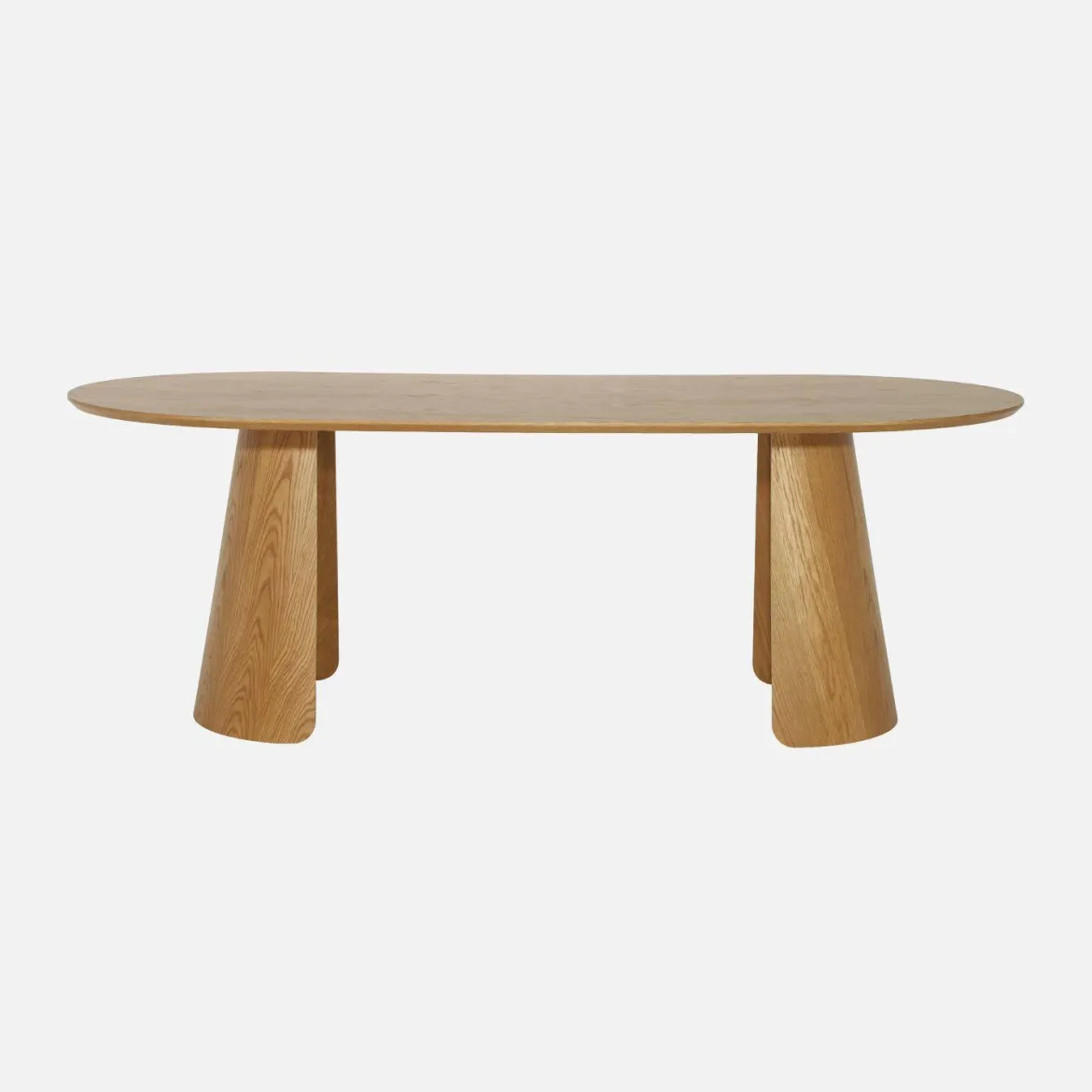 Tavolo da pranzo ovale decorato in legno, 8 posti