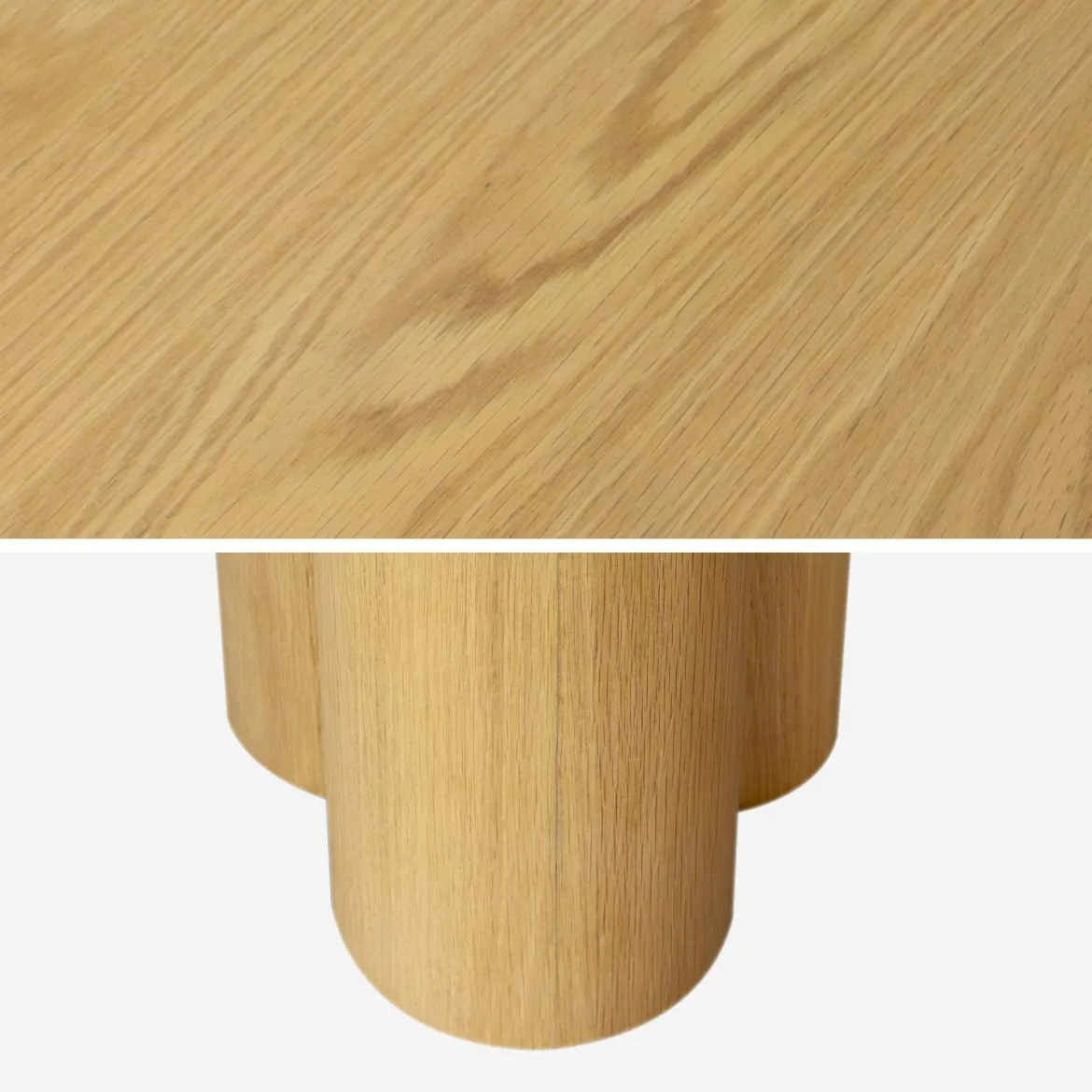 Tavolo da pranzo ovale in legno di hevea e impiallacciato rovere 8 posti