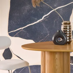 Tavolo da pranzo ovale in legno di hevea e impiallacciato rovere 8 posti