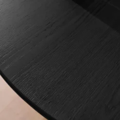 Tavolo da pranzo rotondo legno di hevea e impiallacciatura di quercia 4 posti