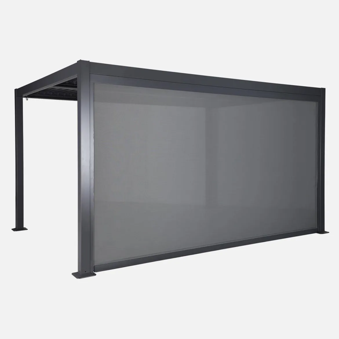 Tenda laterale avvolgibile alluminio e textilene per pergola, 4m