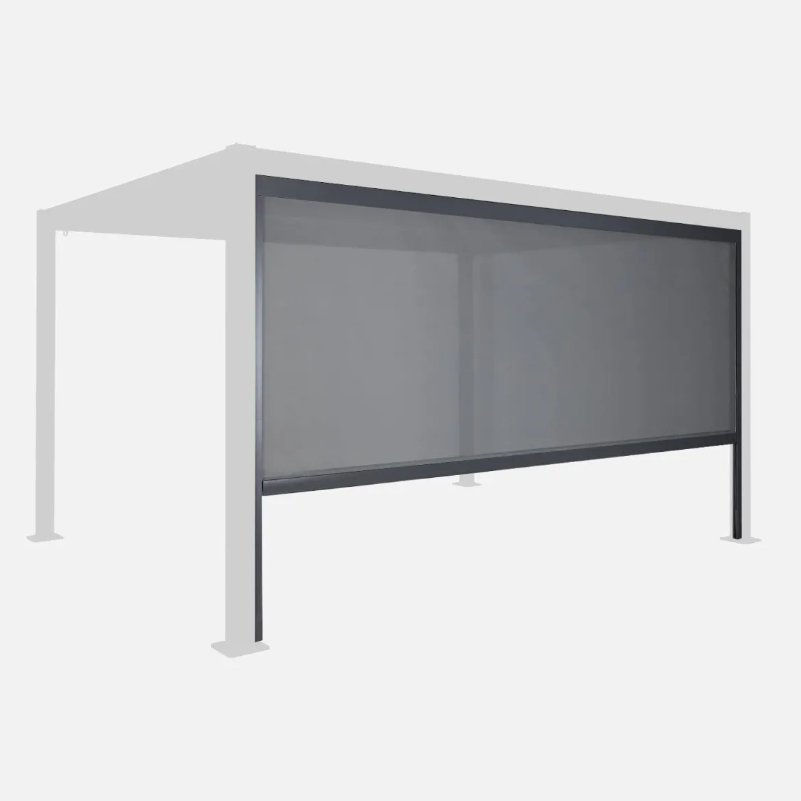 Tenda laterale avvolgibile alluminio e textilene per pergola, 4m