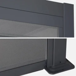Tenda laterale avvolgibile alluminio e textilene per pergola, 4m