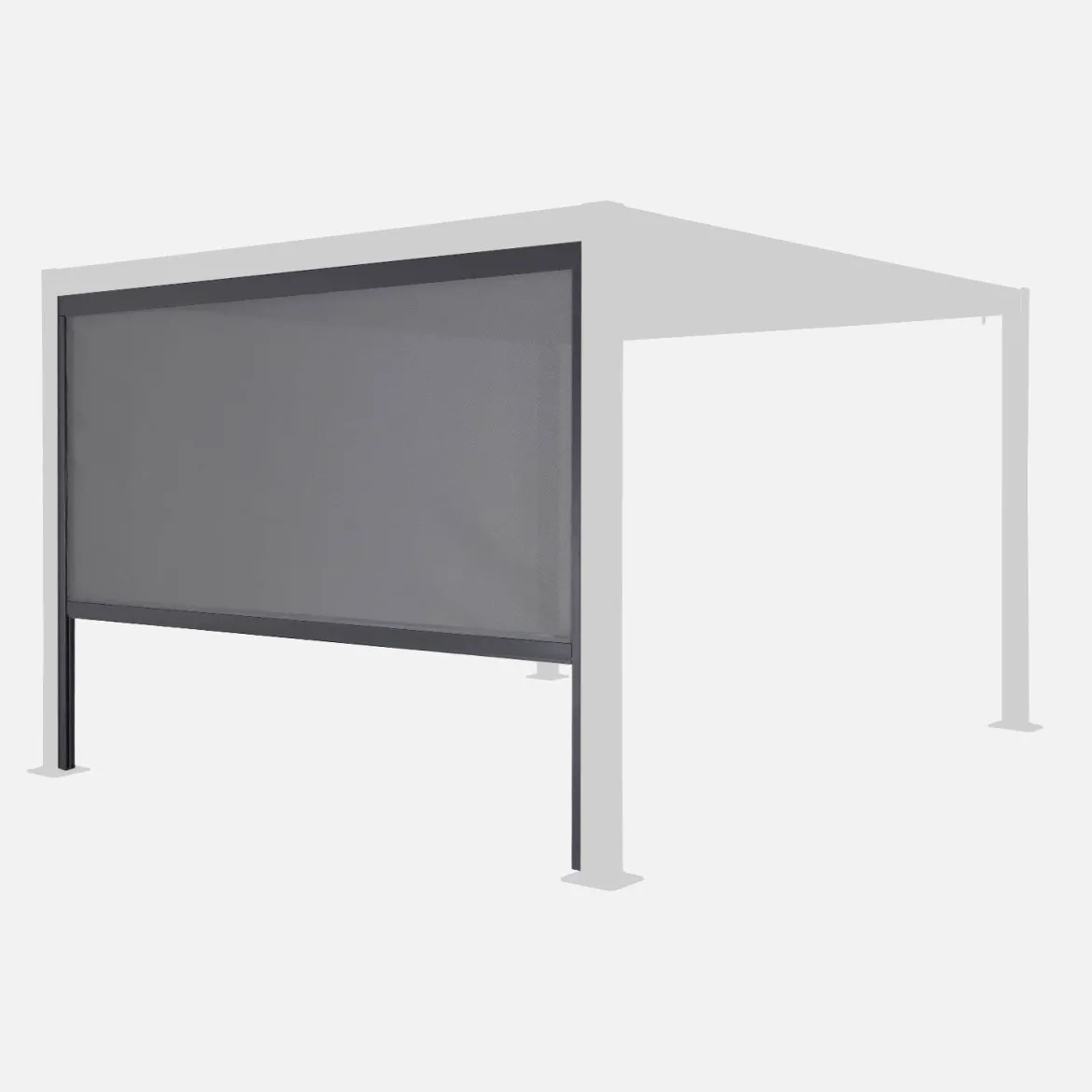 Tenda laterale avvolgibile alluminio e textilene per pergola, 3m