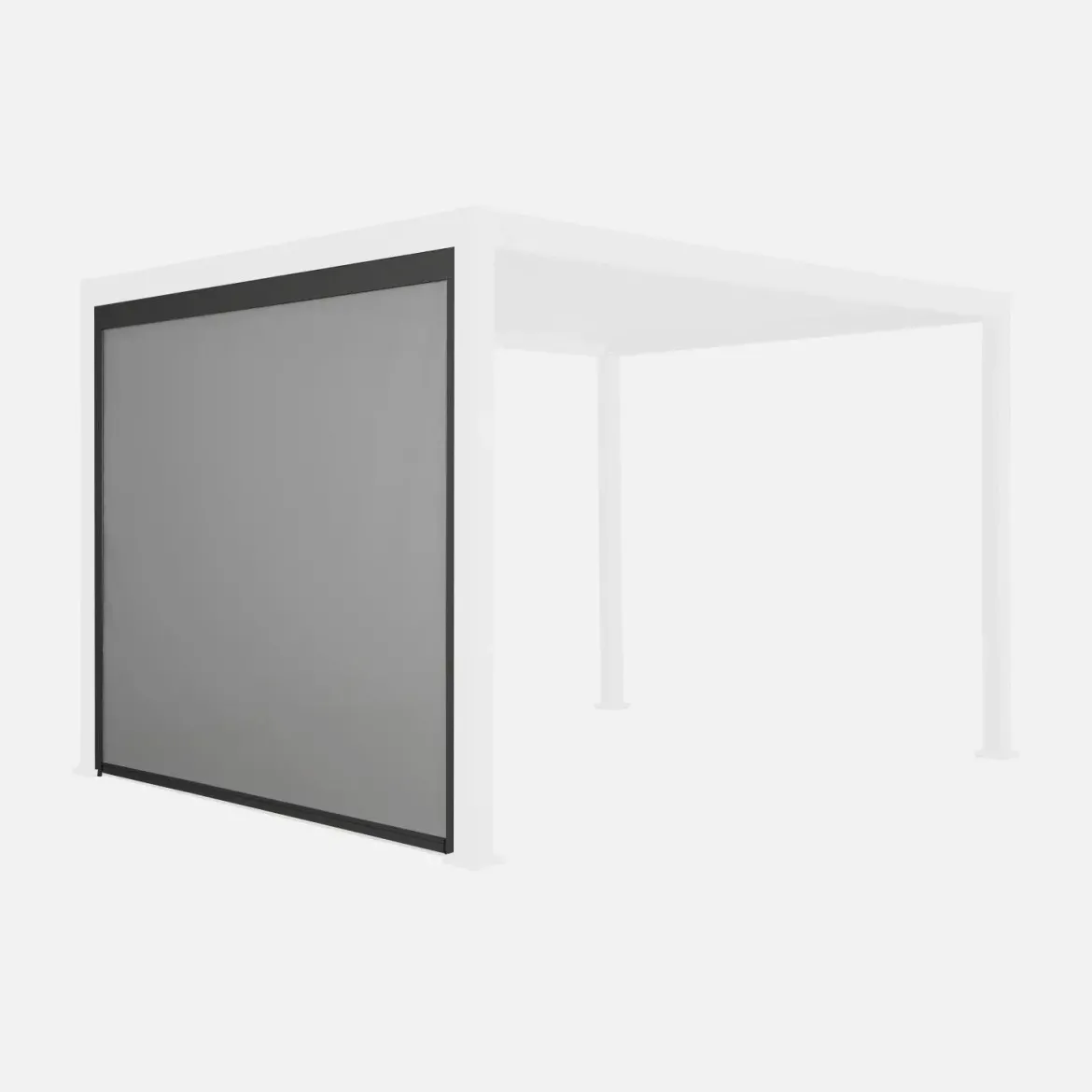 Tenda laterale avvolgibile alluminio e textilene per pergola, 3m