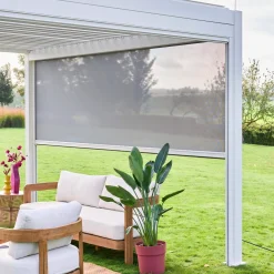 Tenda laterale avvolgibile alluminio e textilene per pergola, 4m