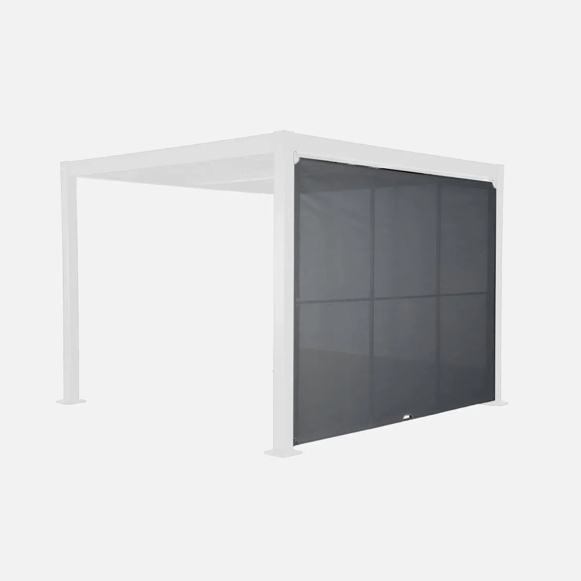 Tenda laterale retrattile in alluminio e textilene per pergola bioclimatica, 3m