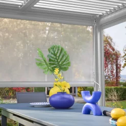Tenda laterale avvolgibile alluminio e textilene per pergola, 3m