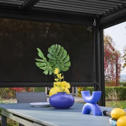 Tenda laterale avvolgibile alluminio e textilene per pergola, 3m