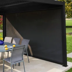Tenda laterale avvolgibile alluminio e textilene per pergola, 4m