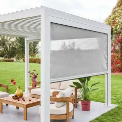 Tenda laterale avvolgibile alluminio e textilene per pergola, 3m