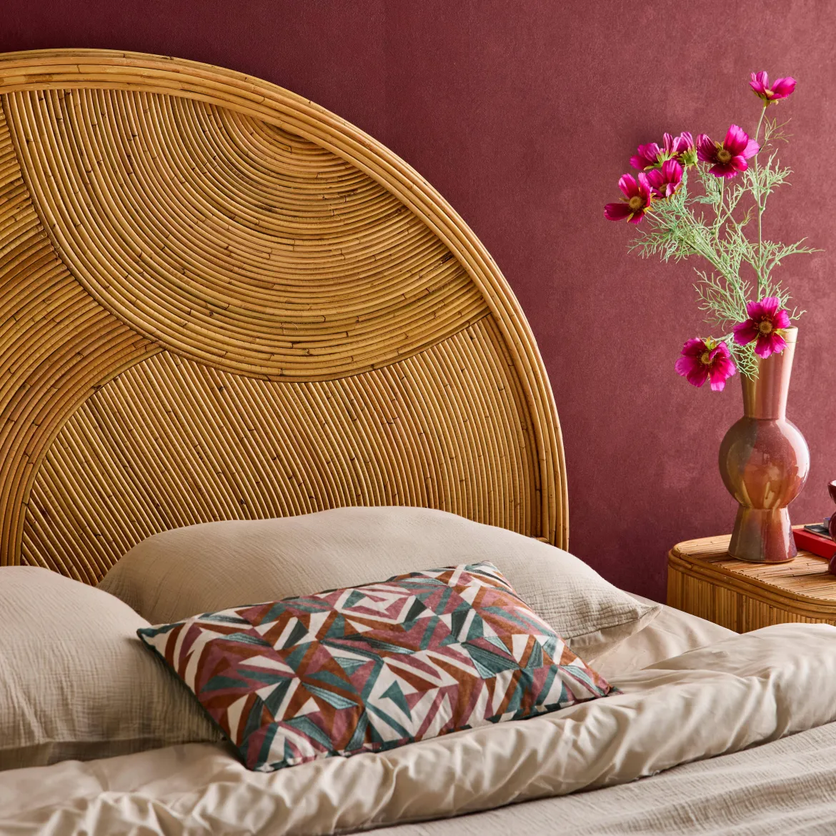 Testata in rattan naturale