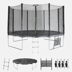 Trampolino 400cm con pacchetto di accessori