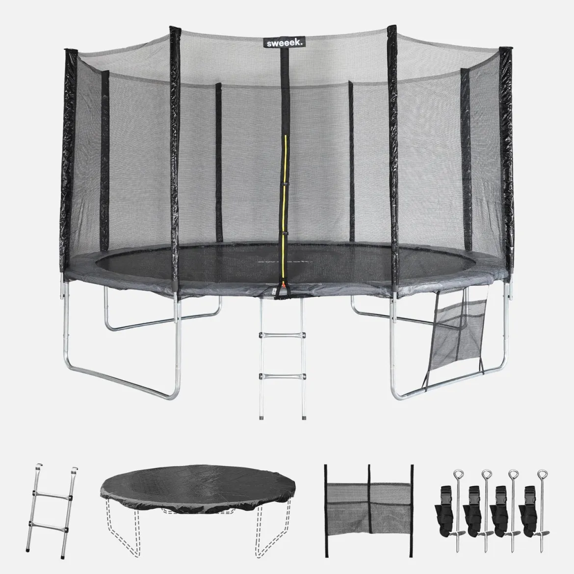 Trampolino 400cm con pacchetto di accessori