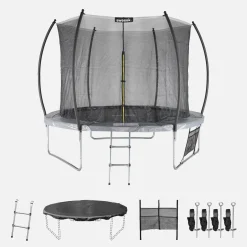 Trampolino 250cm con rete interna e pacchetto accessori