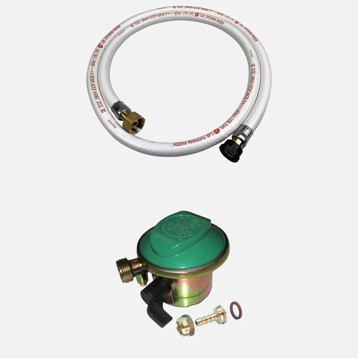 Tubo flessibile per gas butano Quick-On 20mm con regolatore, 1,5m