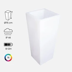 Vaso luminoso LED colore bianco con batteria ricaricabile