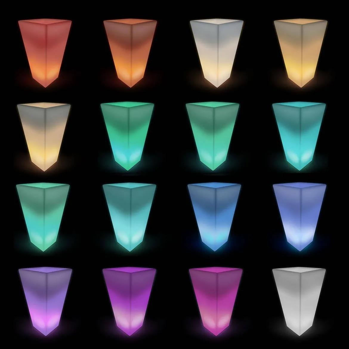 Vaso luminoso LED colore bianco con batteria ricaricabile