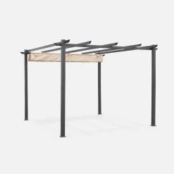 3x3m Pergola, alluminio, copertura scorrevole