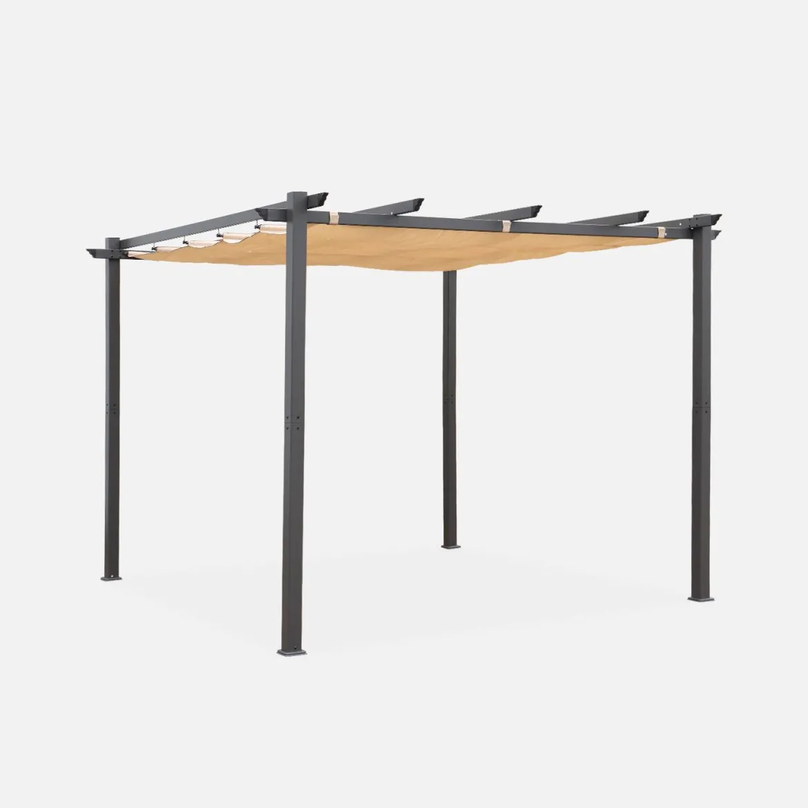 3x3m Pergola, alluminio, copertura scorrevole