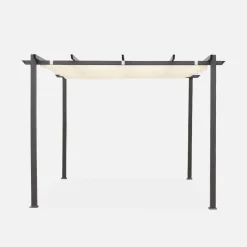 3x3m Pergola, alluminio, copertura scorrevole