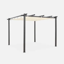 3x3m Pergola, alluminio, copertura scorrevole