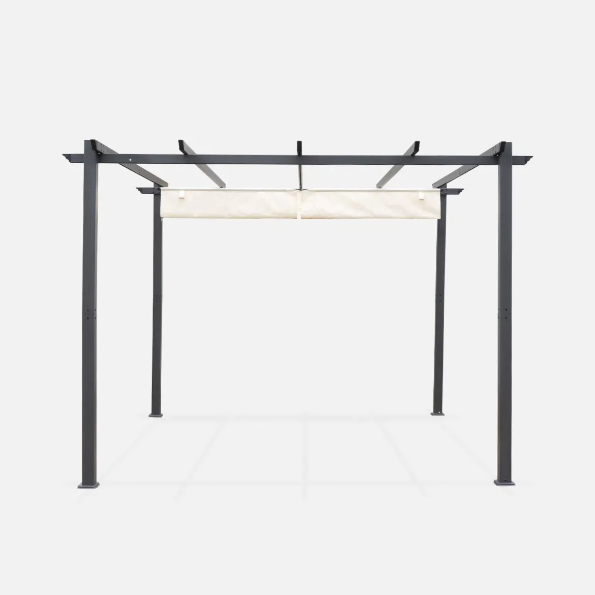3x3m Pergola, alluminio, copertura scorrevole