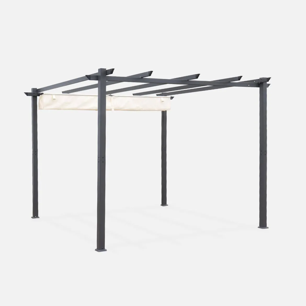 3x3m Pergola, alluminio, copertura scorrevole