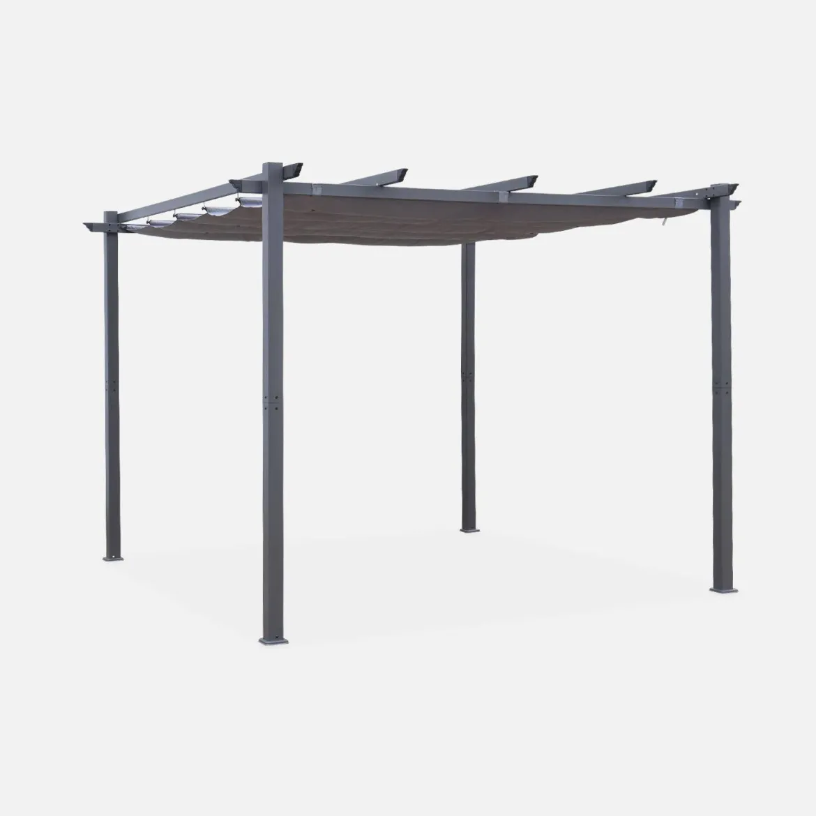 3x3m Pergola, alluminio, copertura scorrevole
