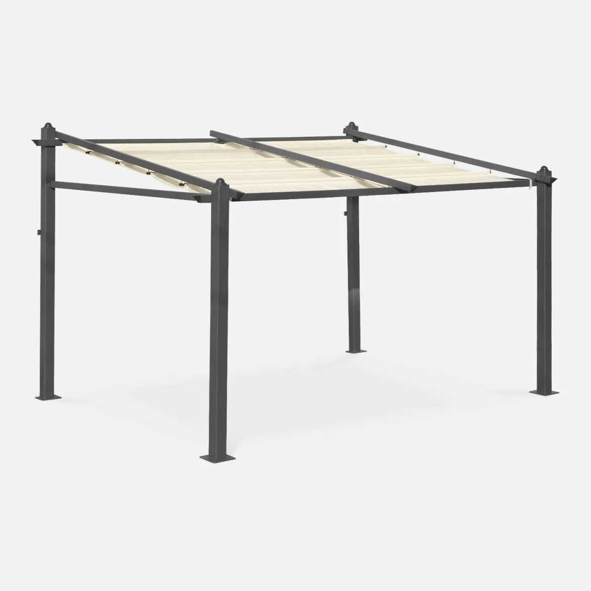 3x4m Pergola in alluminio con copertura scorrevole
