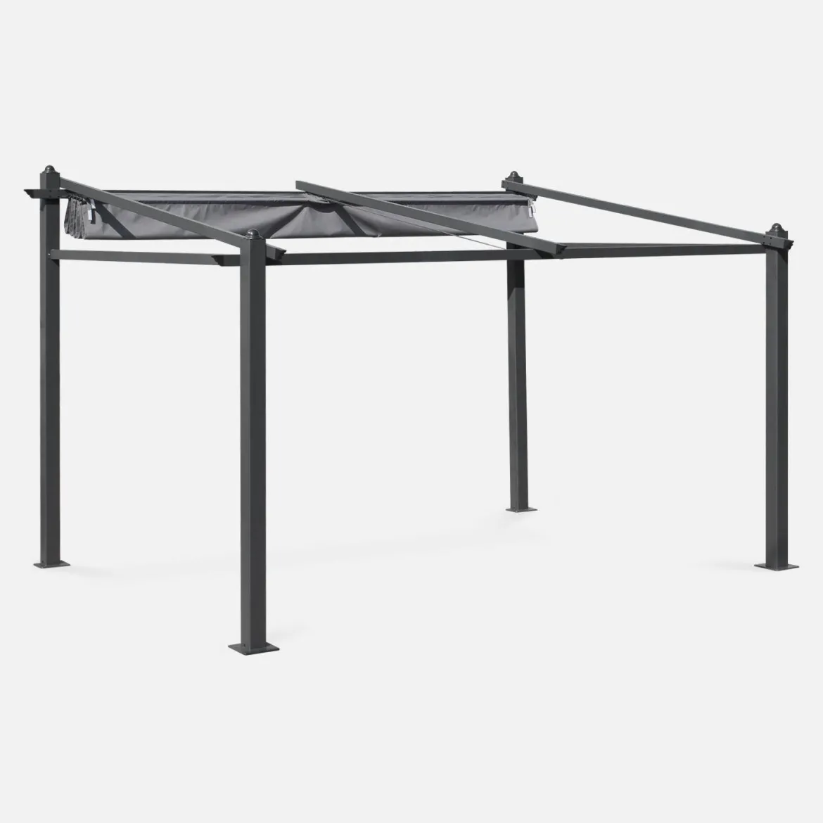 3x4m Pergola in alluminio con copertura scorrevole